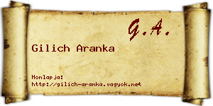 Gilich Aranka névjegykártya